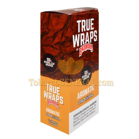Backwoods True Wraps All-Natural Leaf Wrappers 12 Packs of 2 Aromatic