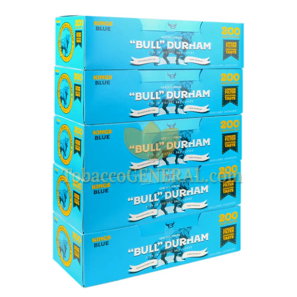 Bull Durham Filter Tubes King Size Blue (Light) 5 Cartons of 200