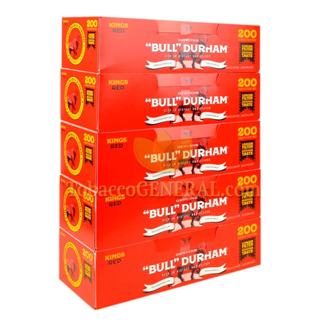 Bull Durham Filter Tubes King Size Regular (Full Flavor) 5 Cartons of 200