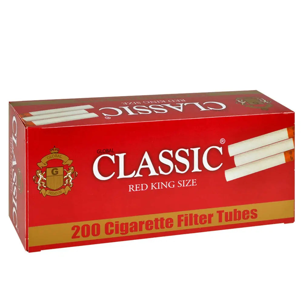 Classic Filter Tubes King Size Red (Full Flavor) 5 Cartons of 200