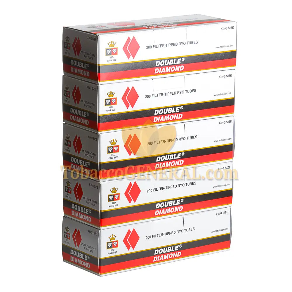 Double Diamond Filter Tubes King Size Full Flavor 5 Cartons of 200 1