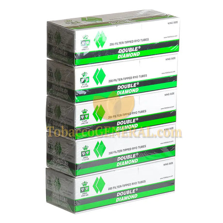 Double Diamond Filter Tubes King Size Menthol 5 Cartons of 200 1