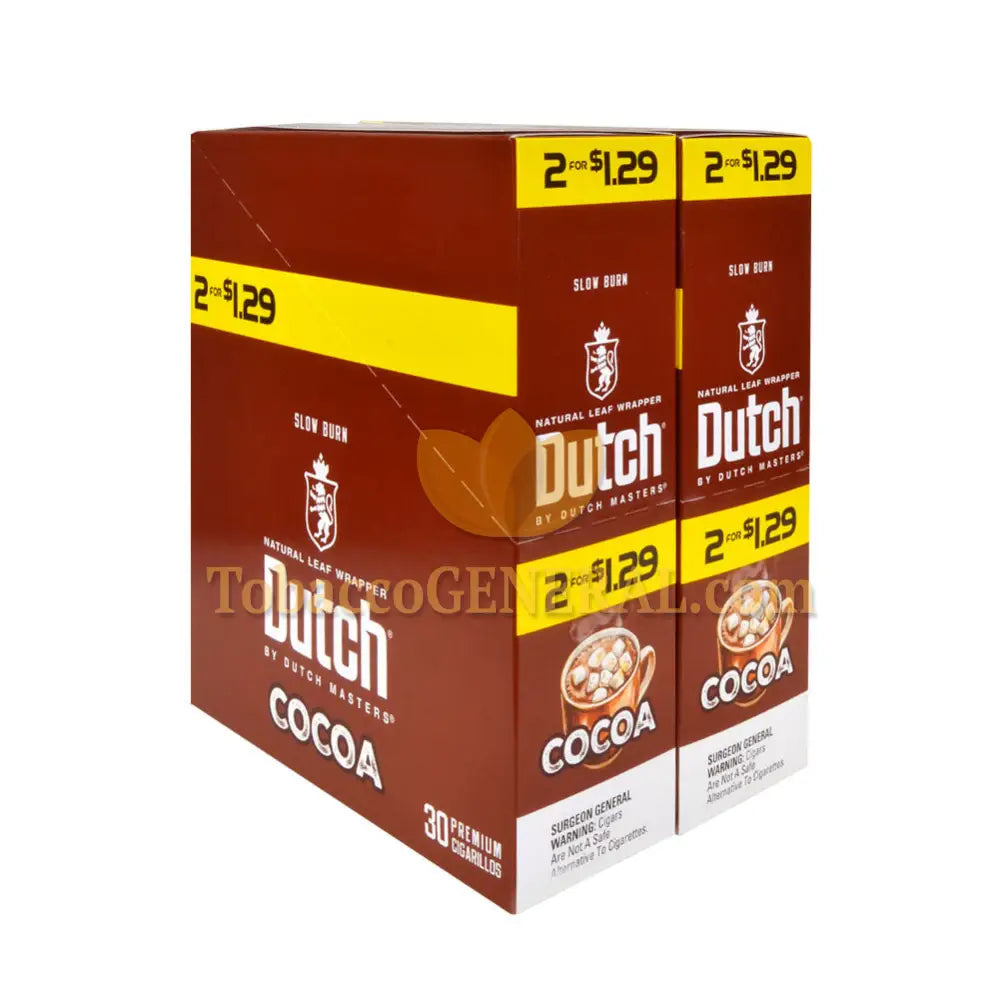 Dutch Masters Foil Cocoa 1.29 Pre-Priced Cigarillos 30 Packs of 2
