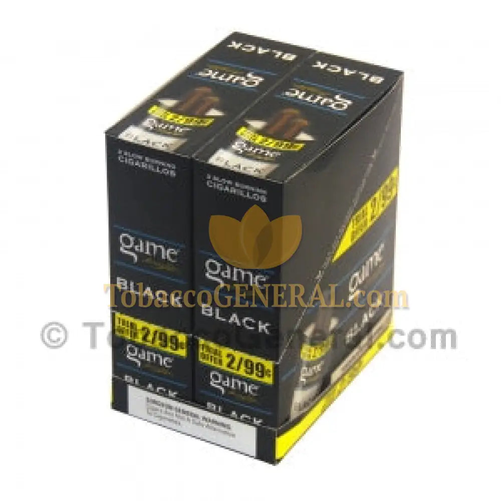 Game Cigarillos Foil 2 for 99 Cents 30 Packs of 2 Cigars Black