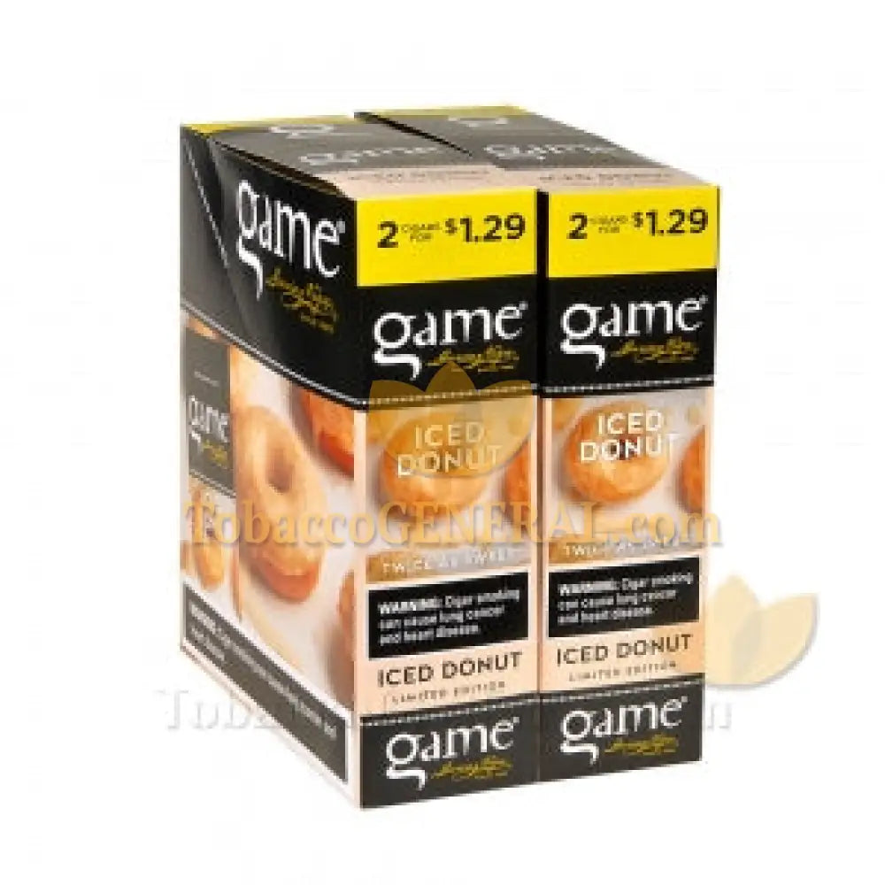 Game Cigarillos Foil Iced Donut 2 for 1.29 Pre-Priced 30 Packs of 2