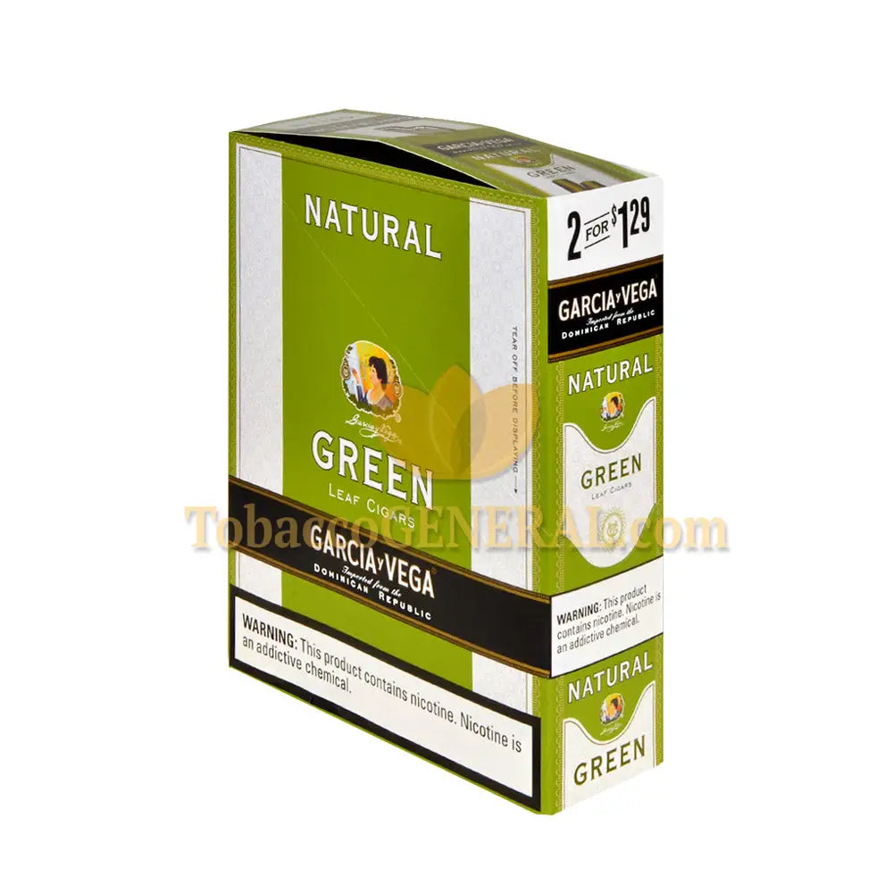 green leaf tobacco Garcia Y Vega Natural Green Cigars 1.29 Cents Pre Priced 15 Packs of 2