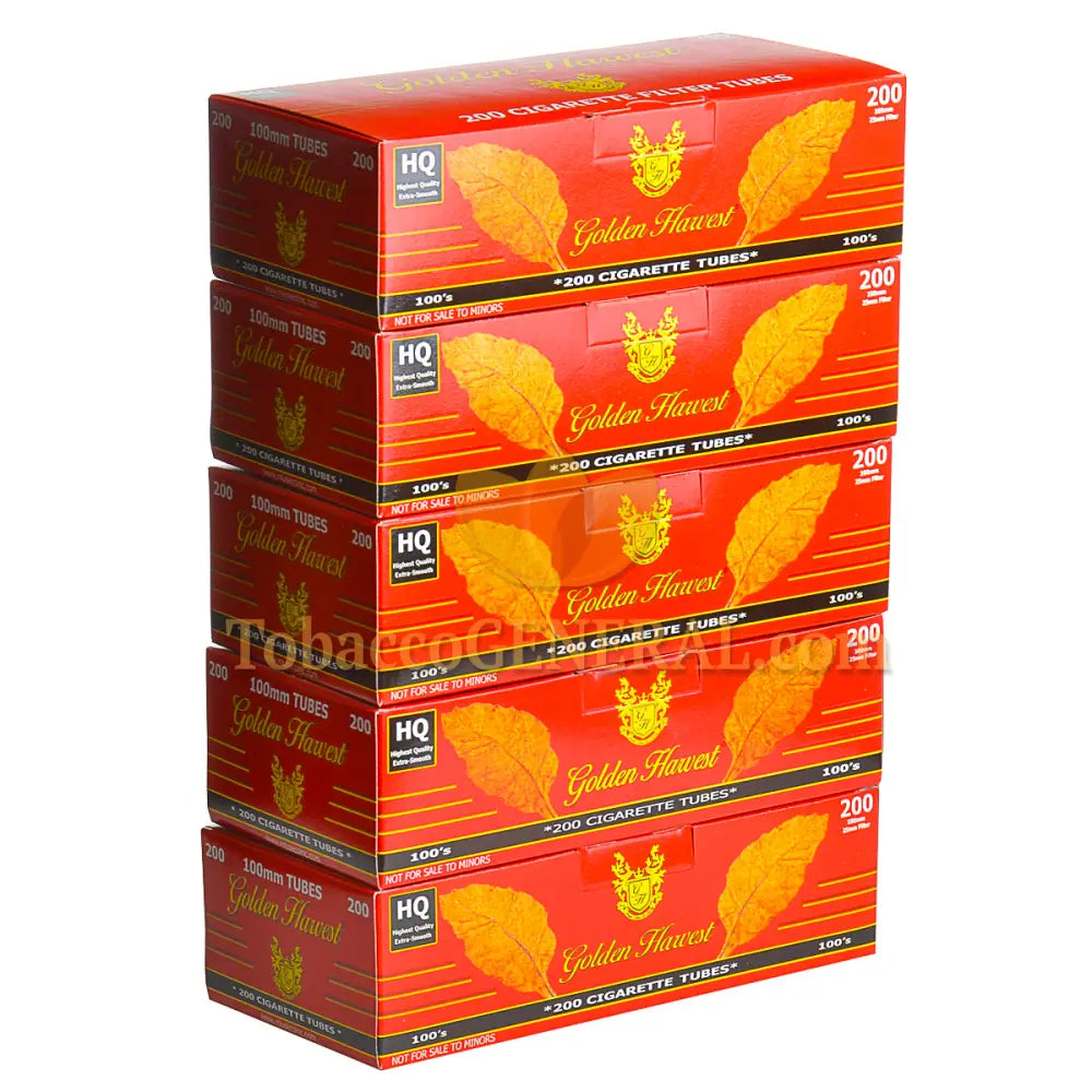 Golden Harvest Filter Tubes 100 mm Full Flavor 5 Cartons of 200