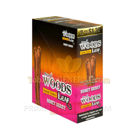 Good Times Sweet Woods Leaf Cigars 1.39 Pre-Priced 15 Packs of 2 Honey Berry