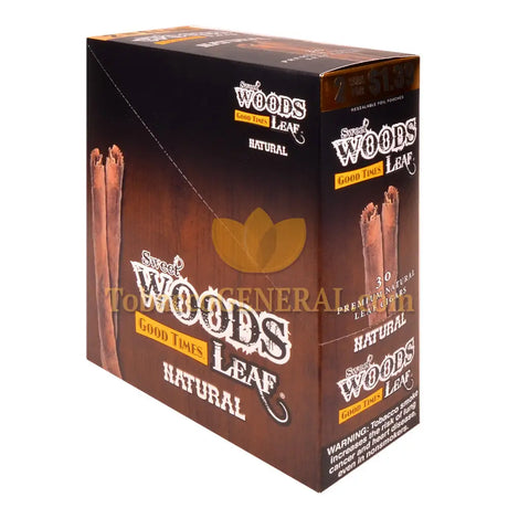 Good Times Sweet Woods Leaf Cigars 1.39 Pre-Priced 15 Packs of 2 Natural