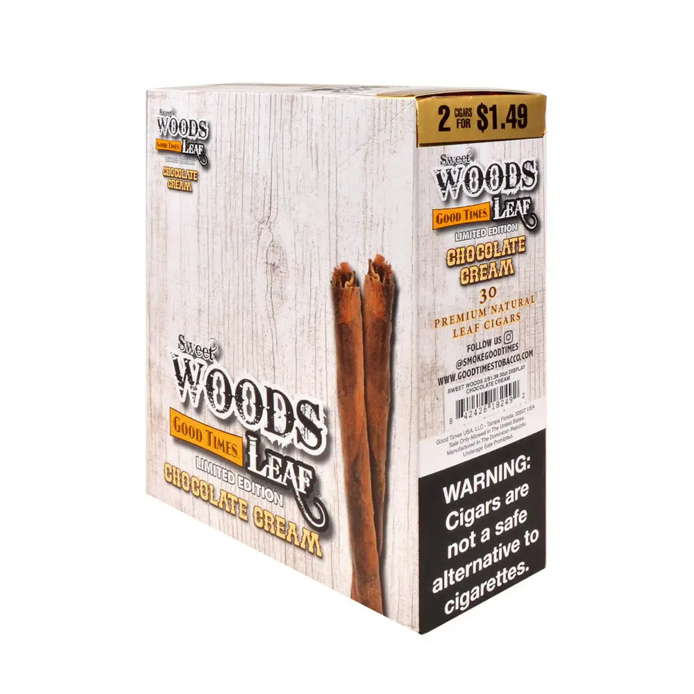 Good Times Sweet Woods Leaf Cigars 1.49 Pre-Priced 15 Packs of 2 Chocolate Cream