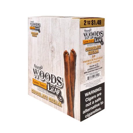 Good Times Sweet Woods Leaf Cigars 1.49 Pre-Priced 15 Packs of 2 Chocolate Cream