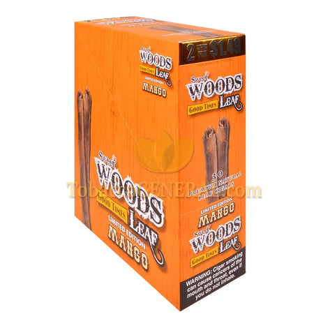 Good Times Sweet Woods Leaf Cigars 1.49 Pre-Priced 15 Packs of 2 Mango