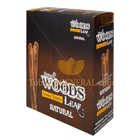 Good Times Sweet Woods Leaf Cigars 1.69 Pre-Priced 15 Packs of 2 Natural