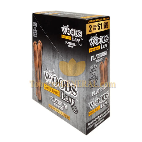 Good Times Sweet Woods Leaf Cigars 1.69 Pre-Priced 15 Packs of 2 Platinum