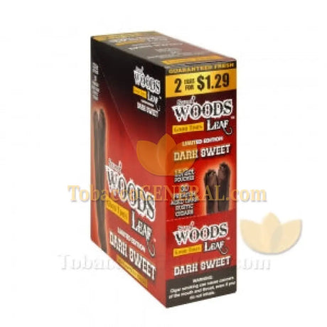 Good Times Sweet Woods Leaf Cigars Dark Sweet 2 for 1.29 Pre-Priced 15 Packs of 2