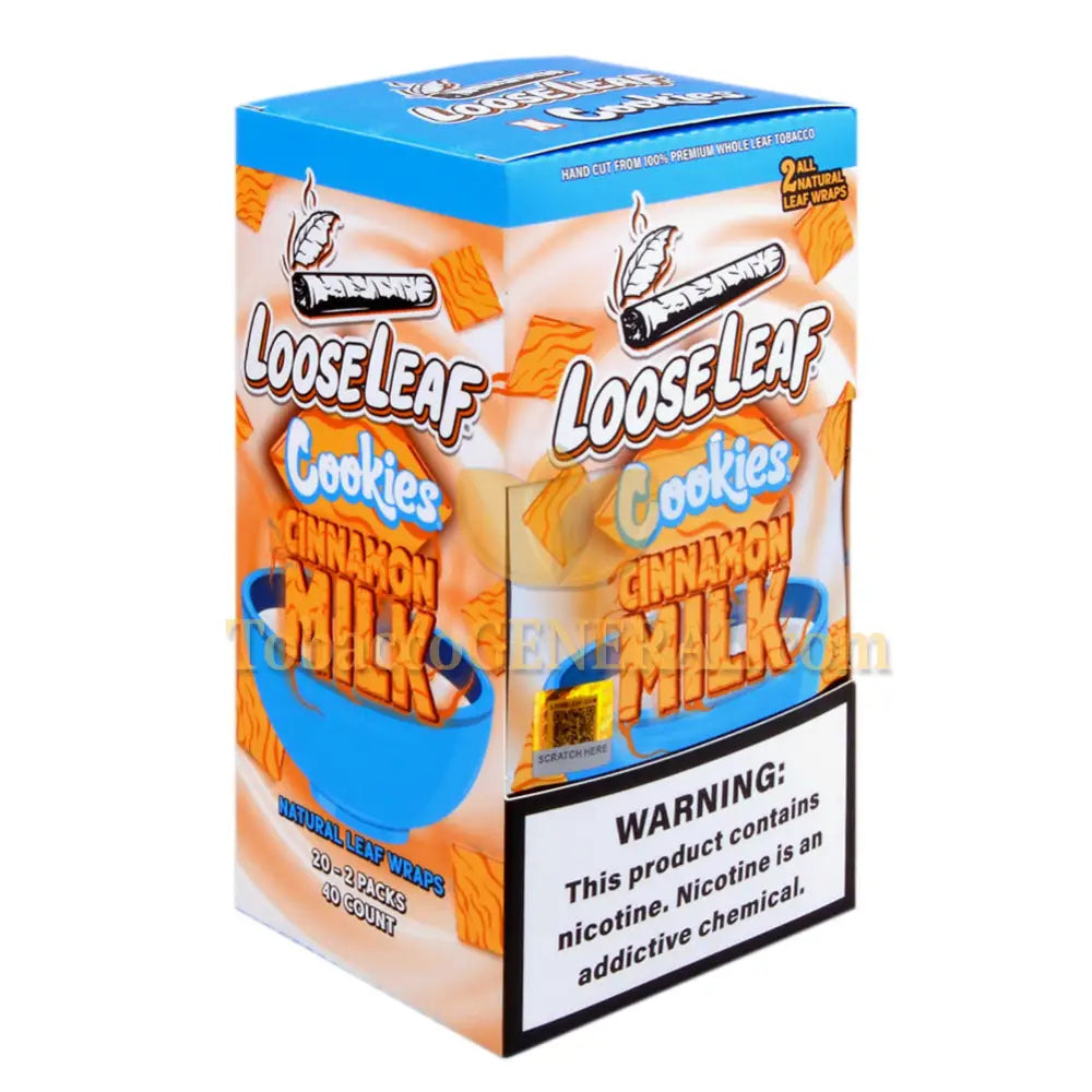 tobacco milk Loose Leaf Cookies Cinnamon Milk Wraps 20 Packs of 2 tobacco milk Loose Leaf Cookies Cinnamon Milk Wraps 20 Packs of 2