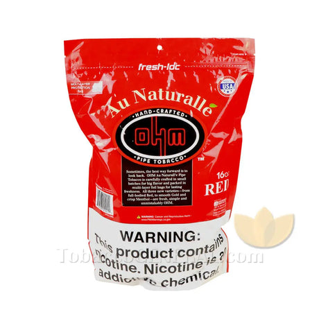 OHM Au Naturalle Red (Full Flavor) Pipe Tobacco 16 oz. Pack