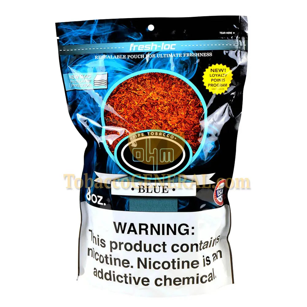 OHM Blue (Mild) Pipe Tobacco Pack 8 oz. Pack