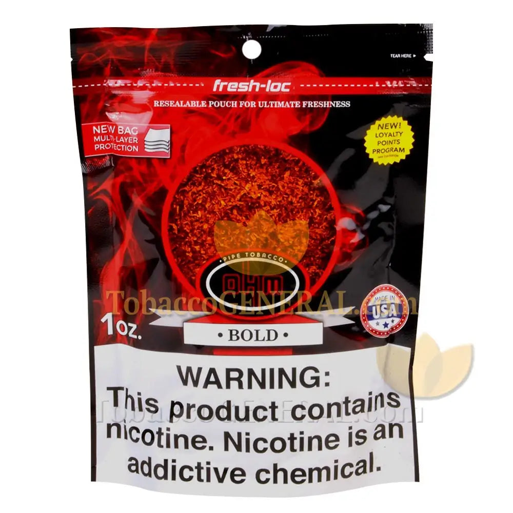 1-q tobacco OHM Bold Pipe Tobacco Pack 1 oz. Pack 1-q tobacco OHM Bold Pipe Tobacco Pack 1 oz. Pack