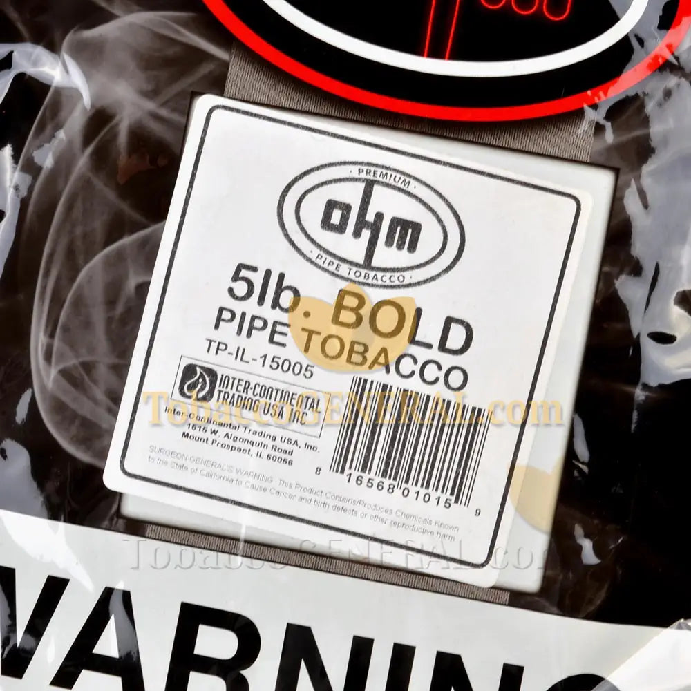 pound of tobacco OHM Bold Pipe Tobacco Pack 5 Lb. Pack – Tobacco General