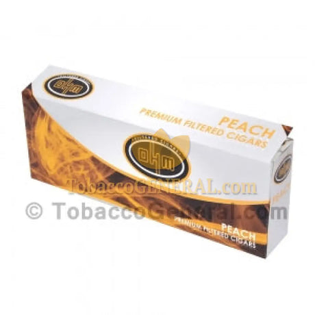 OHM Peach Filtered Cigars 10 Packs of 20