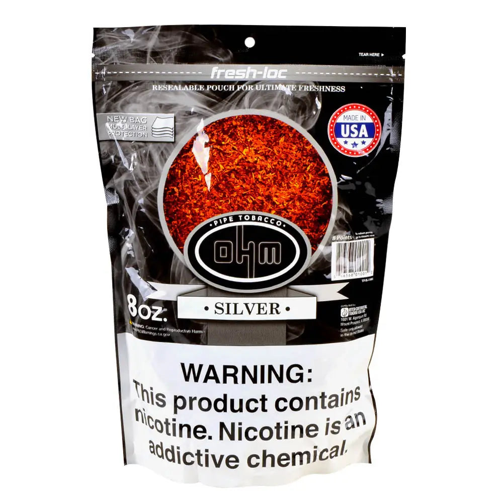 OHM Silver Pipe Tobacco Pack 8 oz. Pack