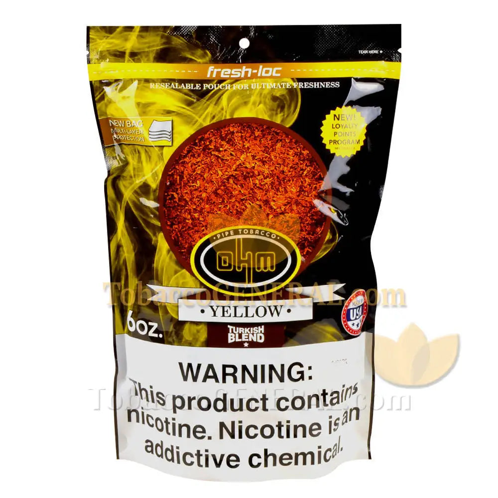 OHM Turkish Yellow Pipe Tobacco 6 oz. Pack
