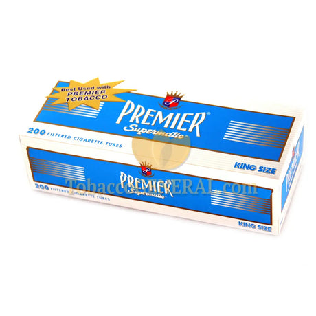 premier brand cigarette tobacco Full Flavor Tubes King (84mm) / 200ct Carton 200 filter tipped cigarette tubes per box 100mm Made in the USA White tube White Filter Tip Premier Red 100s Cigarette 200ct