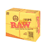 RAW Unrefined Pre Rolled Filter Tips Pack of 20 1