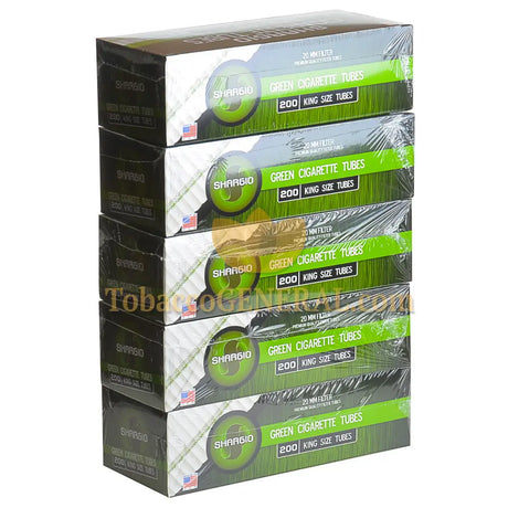 Shargio Filter Tubes King Size Green (Menthol) 5 Cartons of 200 1