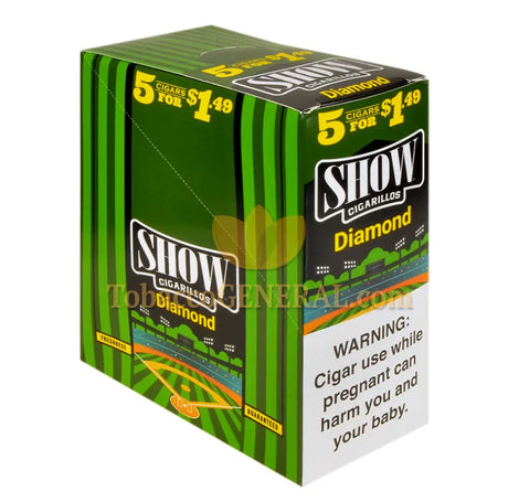 Show Cigarillos Diamond 1.49 Pre-Priced 15 Packs of 5