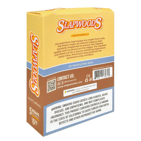 Slapwoods Sweet Banana All Natural Cigar Wraps 10 packs of 5