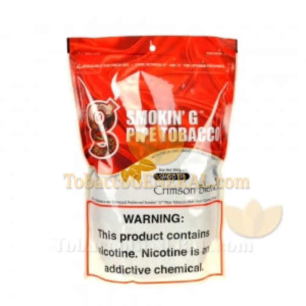 grams of tobacco in a pack Smokin G Pipe Tobacco Smooth Crimson Blend 8 oz. Pack