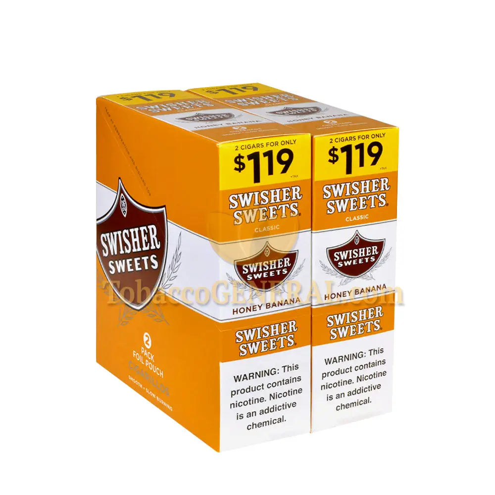 Swisher Sweets Honey Banana Cigarillos 1.19 Pre-Priced 30 Packs of 2