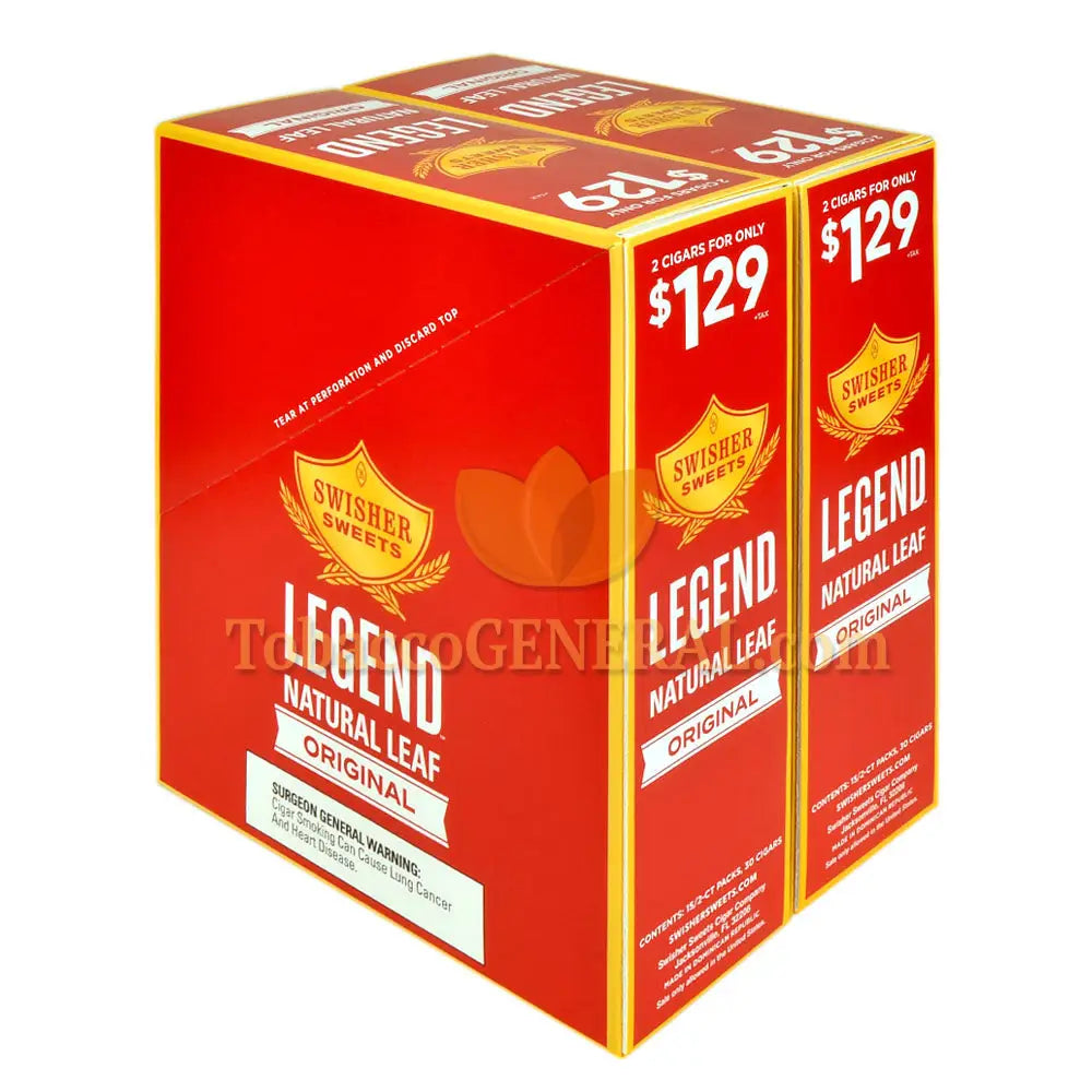 Swisher Sweets Legend Original 1.29 Pre-Priced Cigarillos 30 Packs of 2