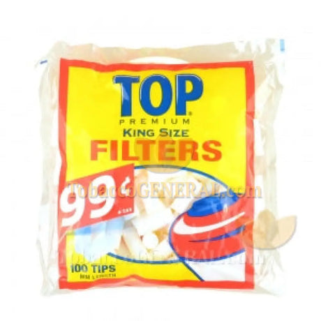 Top Filter Tips King Size 15mm Pre Priced White 100 Tips Per Bag