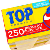 Top Premium Filter Tubes King Size Regular (Full Flavor) 4 Cartons of 250