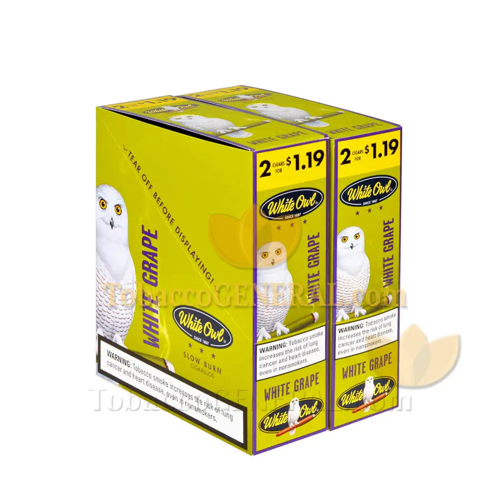 White Owl White Grape Cigarillos 1.19 Pre-Priced 30 Packs of 2