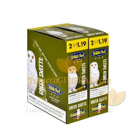 White Owl Green Sweets Cigarillos 1.19 Pre-Priced 30 Packs of 2