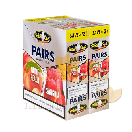 White Owl Pairs White Peach/Sangria Cigarillos 30 Packs of 2 Cigars