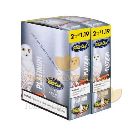 White Owl Platinum Cigarillos 1.19 Pre-Priced 30 Packs of 2