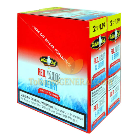 White Owl Red White & Berry Cigarillos 1.19 Pre-Priced 30 Packs of 2