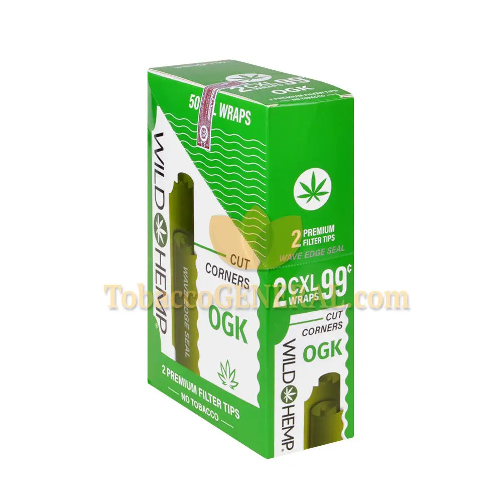 Wild Hemp Cut Corner OGK Filter Wraps 99c Pre-Priced 25 Pouches of 2