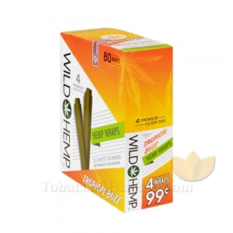 Wild Hemp Tropical Buzz Pre-Rolled Filter Wraps 99c Pre-Priced 20 Pouches of 4