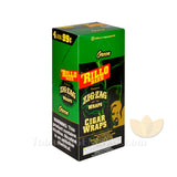 Zig Zag Rillo Size Cigar Wraps Green 15 Packs of 4 Pre-Priced