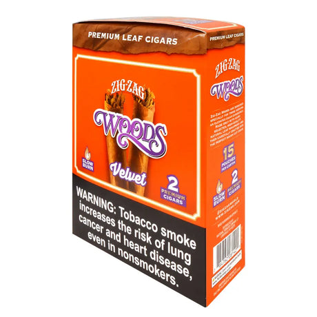 Zig Zag Woods Premium Leaf Cigars Velvet 15 pouches of 2