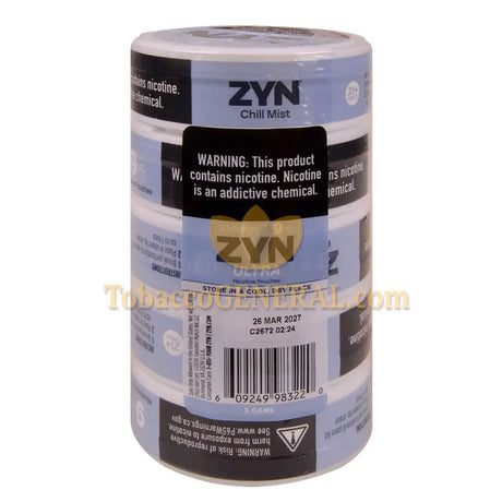 ZYN ULTRA Nicotine Pouches 9mg 5 Cans of 20 Chill Mist