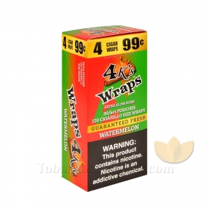 4 Kings Watermelon Wraps 99c Pre-Priced 30 Pouches of 4