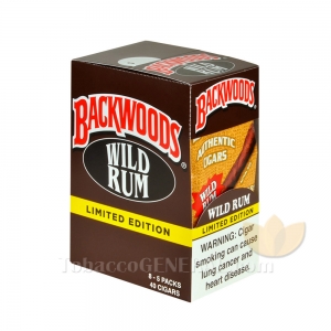 Backwoods Wild Rum Cigars 8 Packs of 5