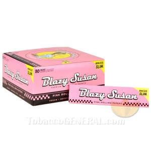 Blazy Susan Pink Rolling Papers King Size Slim 50 Packs of 50